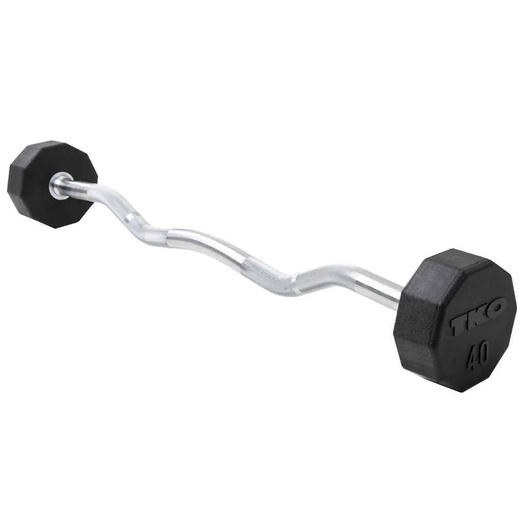 TKO 10-Sided Fixed Curl Bar (Rubber)